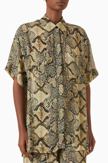 Side-slit Shirt in Viscose Georgette