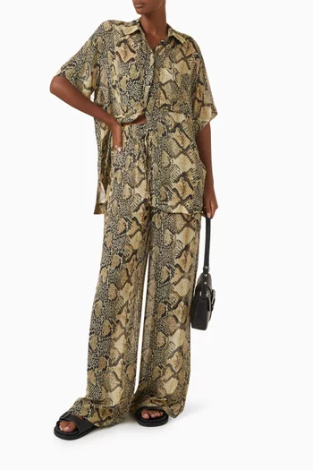Wide-leg Pants in Viscose Georgette