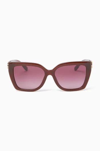 Oversized D-frame Sunglasses in Acetate