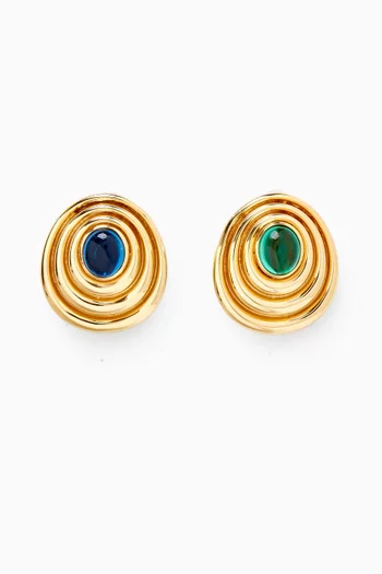 Presence Clip Earrings in 22kt Gold-plated Brass