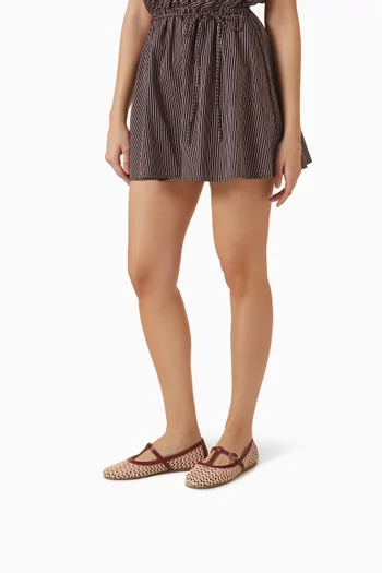 Aerati Ballet Flats in Raffia & Leather