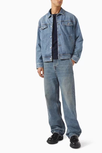 Leather-patch Jacket in Denim