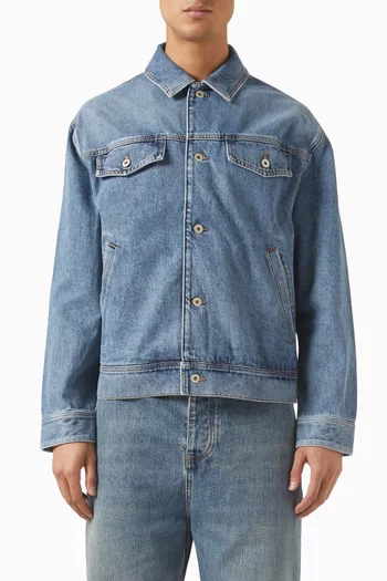 Leather-patch Jacket in Denim