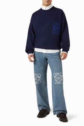 Anagram Pocket Sweater in Cotton-knit