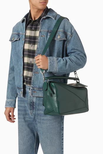 Large Puzzle Shoulder Bag in Leather