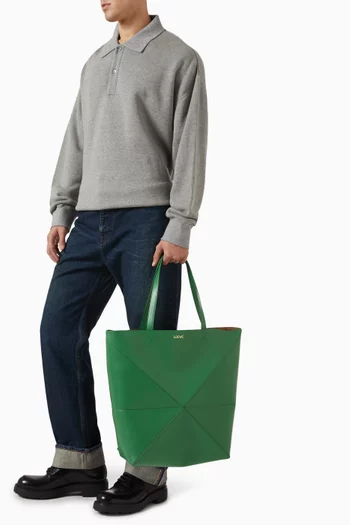 XL Puzzle Fold Tote Bag in Shiny Calfskin