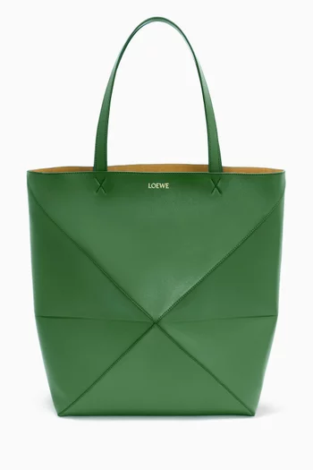 XL Puzzle Fold Tote Bag in Shiny Calfskin