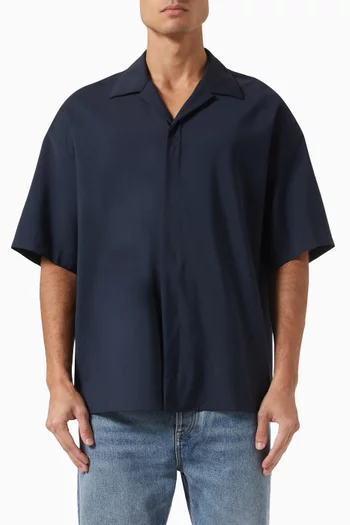 Logo Embroidered Shirt in Wool