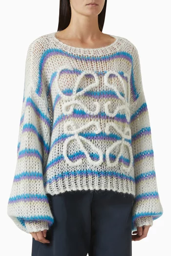 Anagram Striped Sweater in Mohair Blend