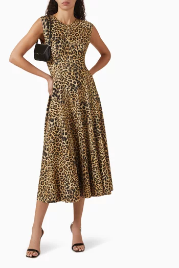 فستان غريس متوسط الطول بوليستر ليكرا مطاطي