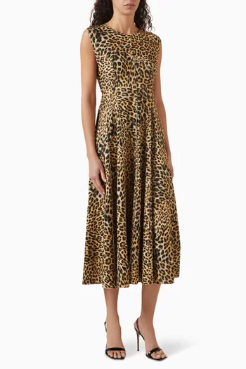 فستان غريس متوسط الطول بوليستر ليكرا مطاطي