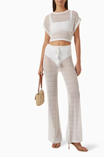 Bree Boho Pants in Crochet-knit