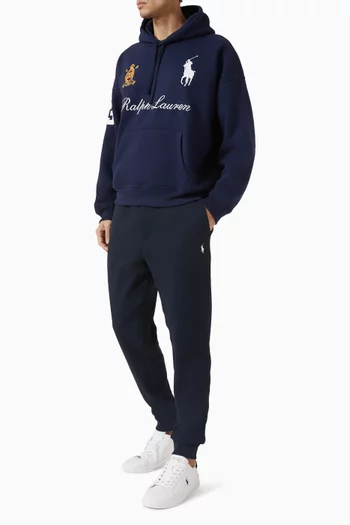 بنطال رياضي بتطريز شعار لاعب البولو على الحصان مزيج قطن