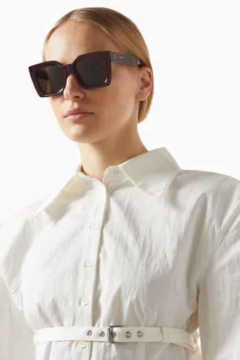 Bold 3 Dots Square Sunglasses in Acetate