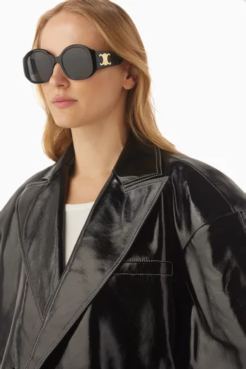 Maxi Triomphe Round Sunglasses in Acetate