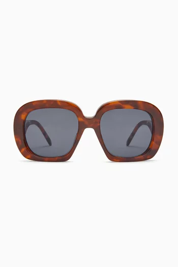 Oversized Square Slim Sunglasses in Acetate