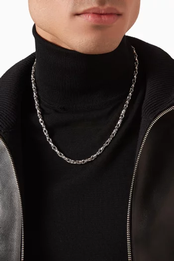 Hammered Chain Necklace in Sterling Silver