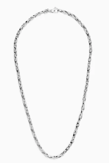 Hammered Chain Necklace in Sterling Silver