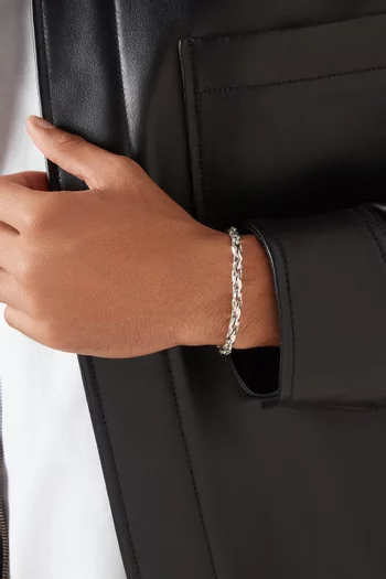 Hammered Chain Bracelet in Sterling Silver