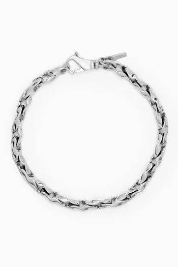 Hammered Chain Bracelet in Sterling Silver