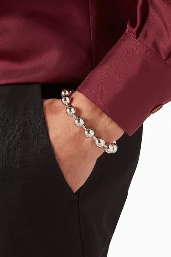Large Polished Beads Bracelet in Sterling Silver