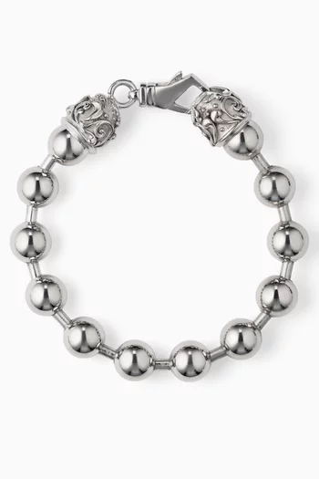 Large Polished Beads Bracelet in Sterling Silver