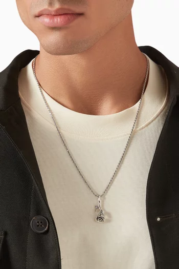 Blooming Rose Pendant Necklace in Sterling Silver