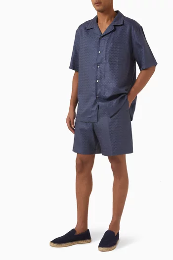 Zigzag Tailored Shorts in Cotton-blend