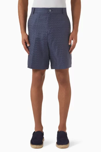 Zigzag Tailored Shorts in Cotton-blend