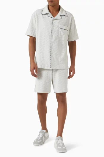 Zigzag Jacquard Bowling Shirt in Cotton-blend Terry