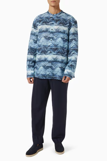 Mare Macro Chevron Shirt in Linen