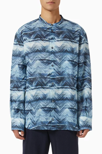 Mare Macro Chevron Shirt in Linen