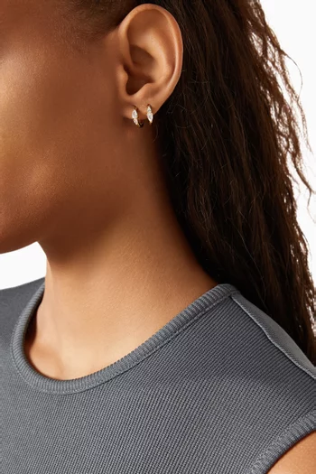 Agie Crystal Earrings in 14kt Gold Plated Silver, Set of 6
