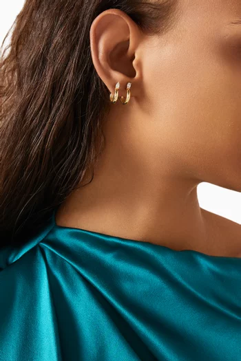 Archa Crystal Earring Set in 14kt Gold-plated Silver, Set of 4