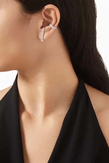 Nolan Crystal Earrings Set in Rhodium-plated Silver, Set of 4