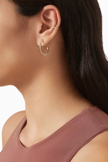 Spencer Crystal Hoop Earrings in 14kt Gold-plated Silver, Set of 4