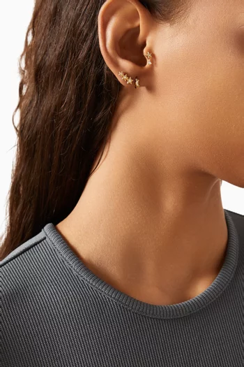 Thomo Crystal Earring Set in 14kt Gold-plated Silver, Set of 4