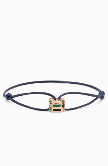 Ménage à Trois Emerald Thread Bracelet in 18kt Rose Gold