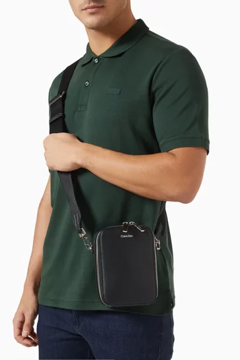 Sleek Reporter Bag in Faux Leather