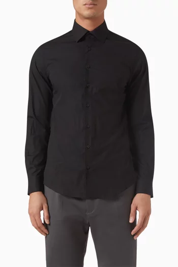 Slim-fit Shirt in Stretch Cotton Poplin