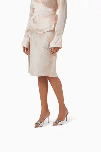 حذاء ايل مفتوح بكعب 85 مم جلد لامع