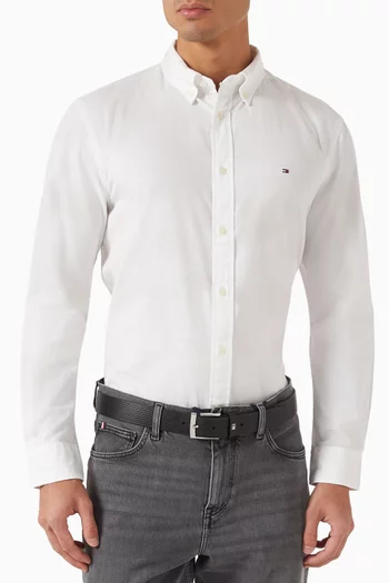 Herringbone Belt in Leather