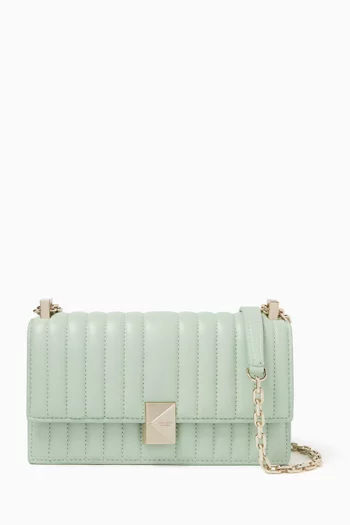 Mini Deco Flap Chain Crossbody in Smooth Quilted Leather