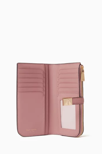 محفظة ديكو رفيعة بسحّاب جلد