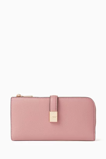 محفظة ديكو رفيعة بسحّاب جلد