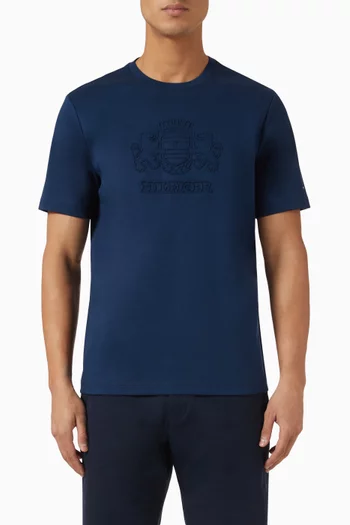 Embossed Crest T-shirt in Cotton