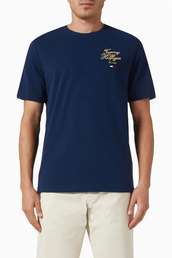 Script Logo Stack T-shirt in Cotton
