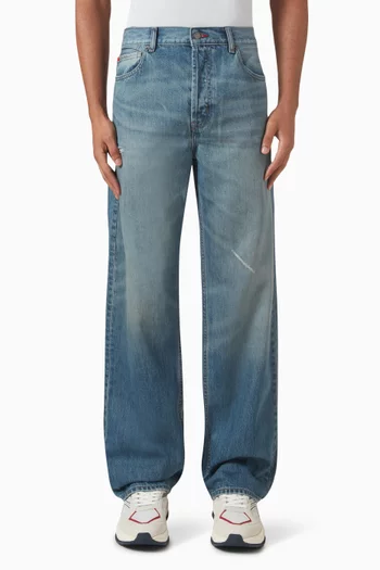 Straight-leg Jeans in Cotton-denim