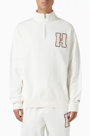 Quarter-zip Logo Sweatshirt in Cotton