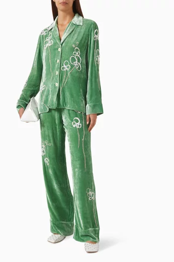 Louis Pyjama Shirt in Silk-velvet